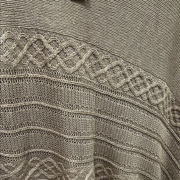 Chico's Nwt tan Faux suede & knit Poncho Sweater - Picture 4 of 5